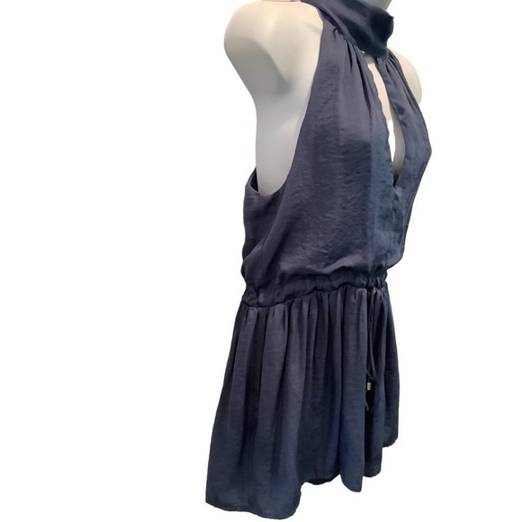 L’ATISTE BLUE LOW CUT CHOKER NECK TIE ROMPER SIZE S - Picture 3 of 8
